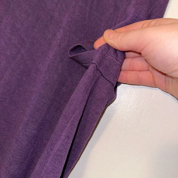 Chicos Asymmetrical Hem Tie Waist Purple Tee Size 1 (Medium) NWOT - Picture 4 of 9